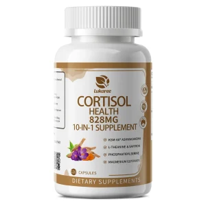 Cortisol Supplements Ashwagandha 300mg + L-Theanine Magnesium Glycinate,Saffron,Phosphatidylserine